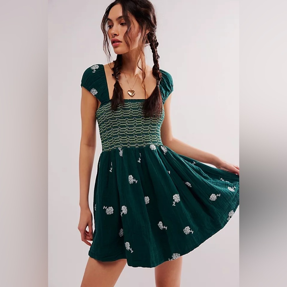 Free People Tory Embroidered Mini Dress